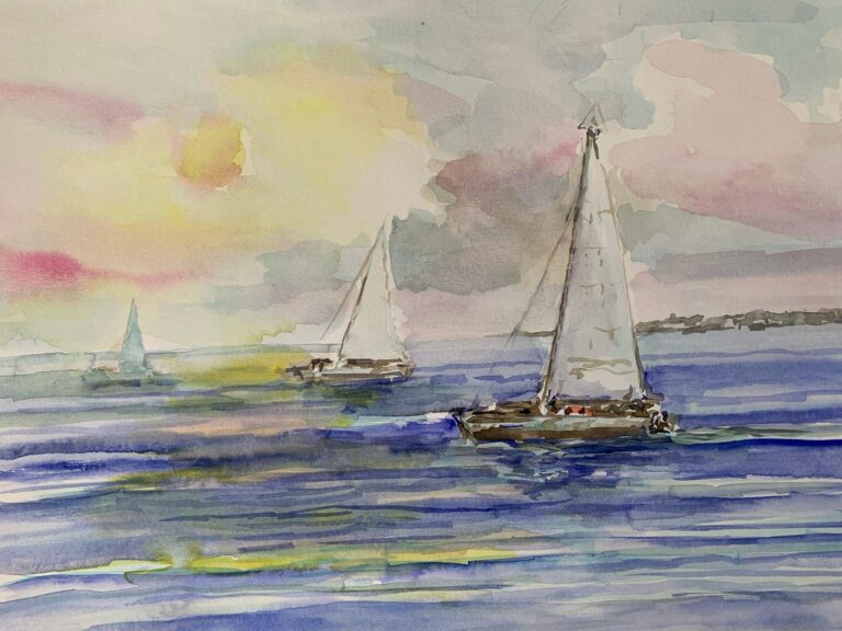 Acuarela Barcos de paseo