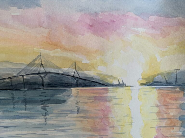 Acuarela Puente Cadiz