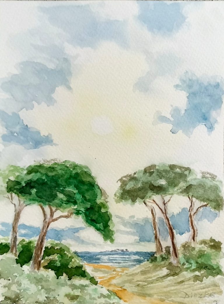 Acuarela Castillo y Pinos