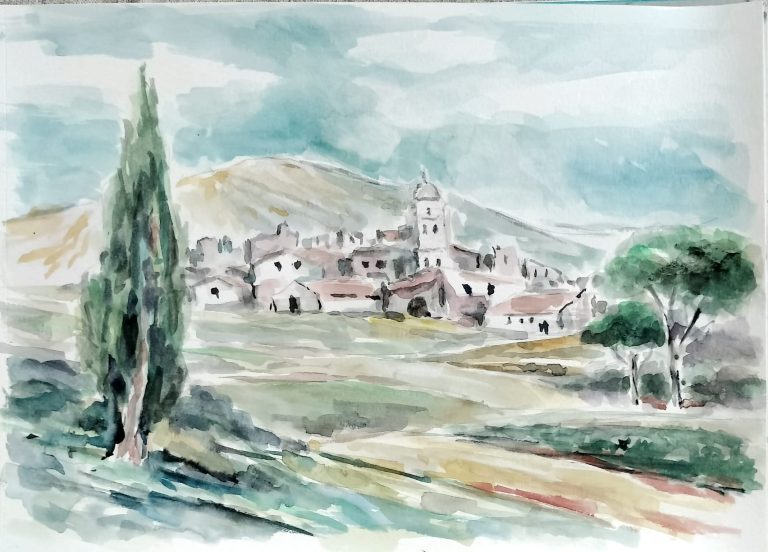 Acuarela Pueblo 1